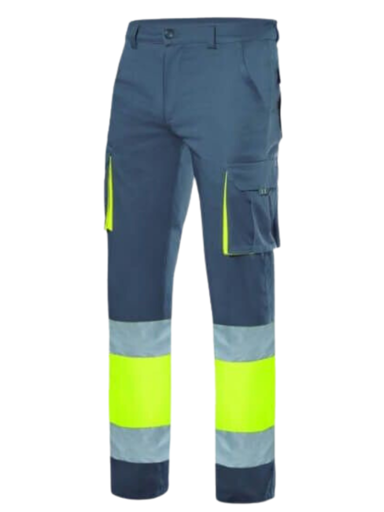 Premium Custom Safety Work Pant In Grey, Yellow And Silver Colors Manufactured By The Scrub Uniforms.