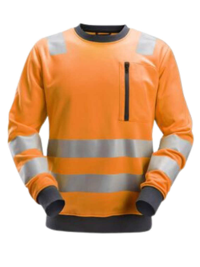 Orange Color Safety Shirt With Black Zip And Collar Manufactured By The Scrub Uniforms