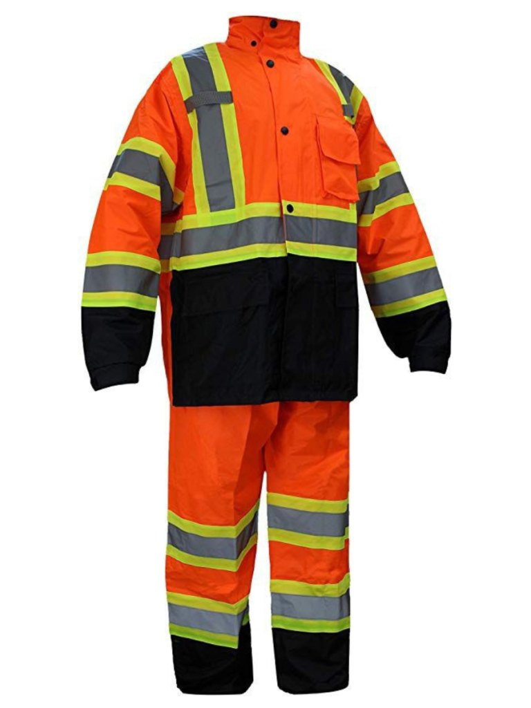 Premium Orange And Black Safety Work Suit Manufactured by The Scrub Uniforms.