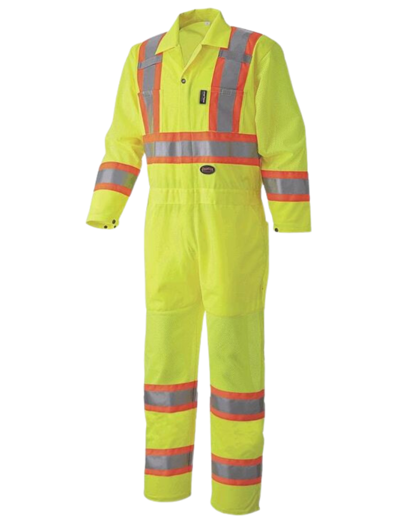 Light Yellow Premium Safety Coverall Manufactured By The Top Safety Coveralls Manufacturer In Pakistan, The Scrub Uniforms.