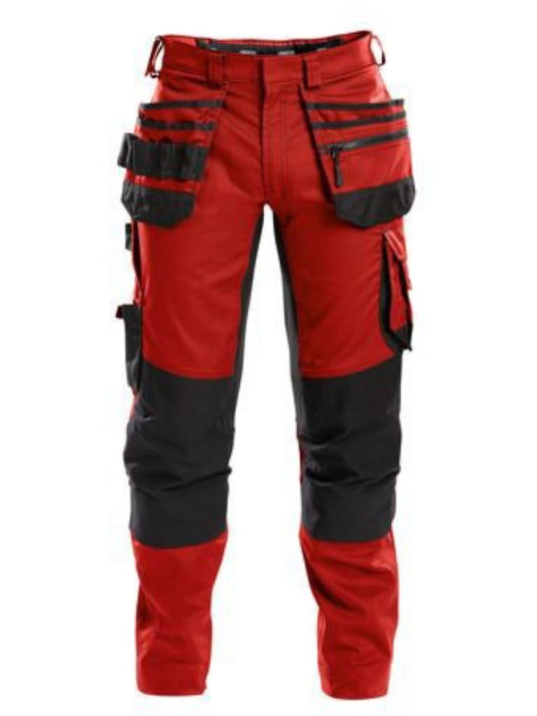 High Quality Red And Black Work Pant Manufactured By The Experienced Manufacturing Company, The Scrub Uniforms.