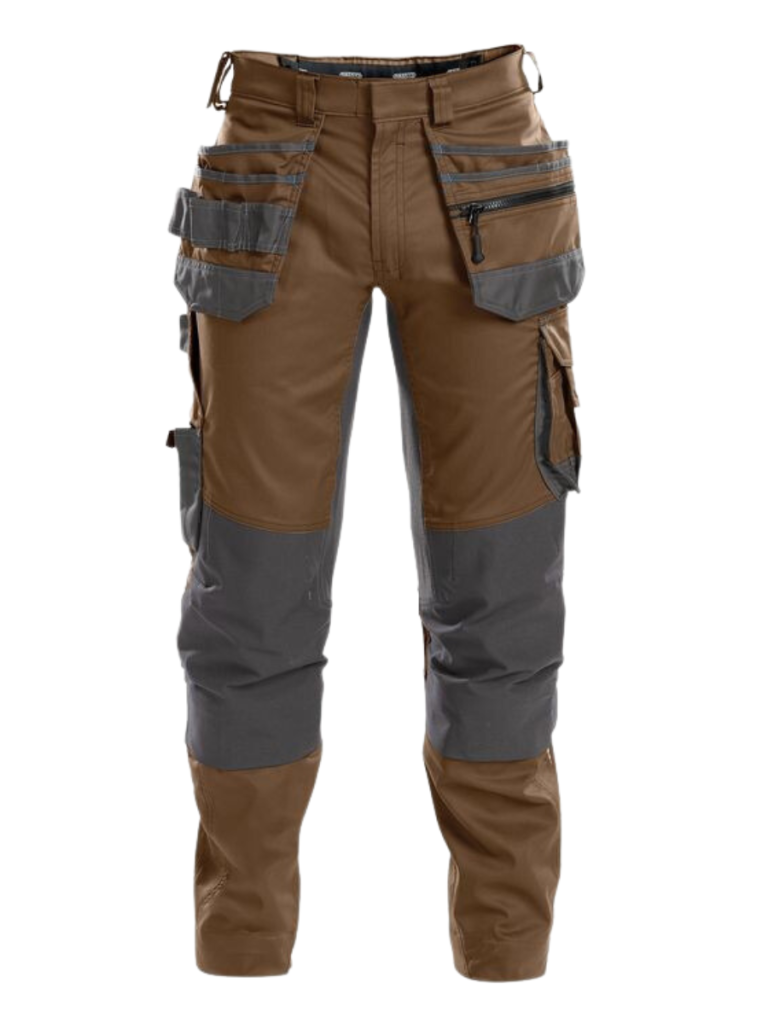 High Quality Brown And Grey Work Pant Manufactured By The Top Work Pants Manufacturer In Pakistan, The Scrub Uniforms.