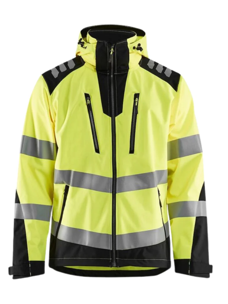 Light Yellow, Silver And Black Reflective Safety Jacket Manufactured By The Leading Reflective Safety Jackets Manufacturer, The Scrub Uniforms.